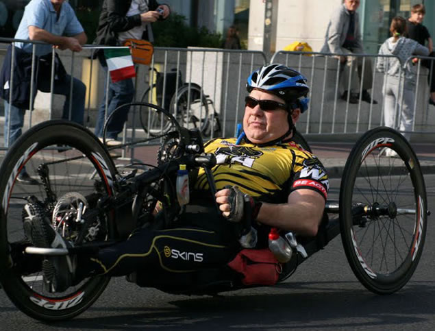 Craig in his handcycle in Berlin